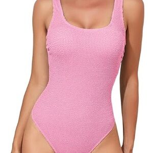 Pink Textured Women's Swimsuit